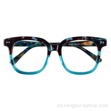 Men Bridge Transparente Unisex Acetate Frame Gafas de ojos